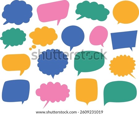 Collection of various speech bubbles and thought Bubbles for communication and design