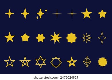 A collection of various star shapes