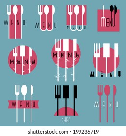 Collection of various stylish restaurant menu design. Vector set