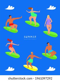 Collection of various summer object illustrations