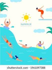 Collection of various summer object illustrations