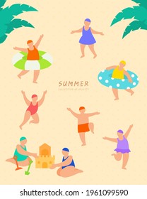 Collection of various summer object illustrations