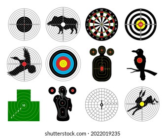 Collection Various Target Realistic Vector Illustration Stock Vector ...