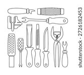 a collection of various tools for repair and maintenance work