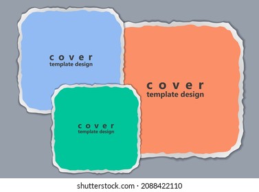 Collection of various torn colorful note papers. Torn paper composition with space for your content. Vector illustration.