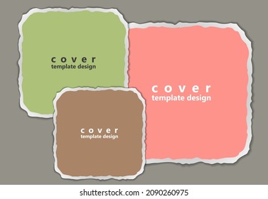 Collection of various torn colorful note papers. Torn paper composition with space for your content. Vector illustration.