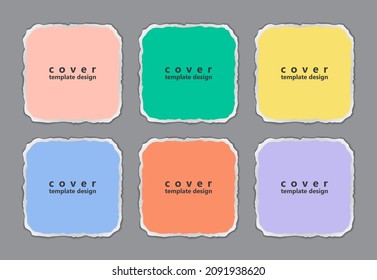 Collection of various torn colorful note papers. Torn paper composition with space for your content. Vector illustration.
