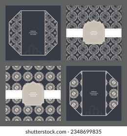 Collection of various traditional Korean patterns and frames.