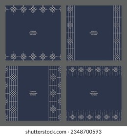 Sammlung verschiedener traditioneller koreanischer Muster und Rahmen.