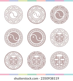 Collection of various traditional Korean patterns and frames.