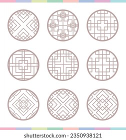 Collection of various traditional Korean patterns and frames.