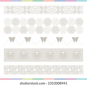 Collection of various traditional Korean patterns and frames.