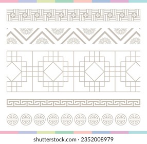Collection of various traditional Korean patterns and frames.