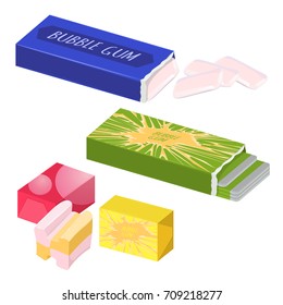 Collection of various types of bubble gums illustration