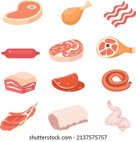 A collection of various types of meat with attractive colors