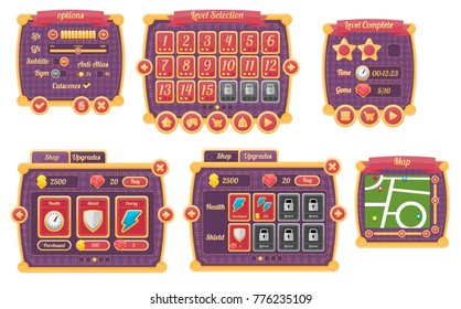 A collection of various user interface elements for creating halloween themed video games