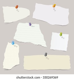 Collection of various vector note papers with different shape.