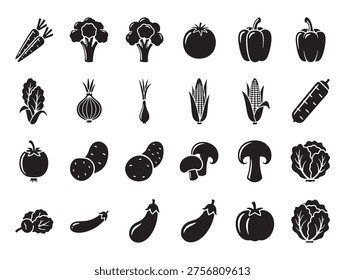 A collection of various vegetable icons
