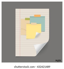 Collection of various vintage papers (paper sheets, note paper), ready for your message. Vector illustration.