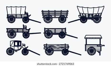 colección de varios vagones y Carritos en diferentes estilos y diseños