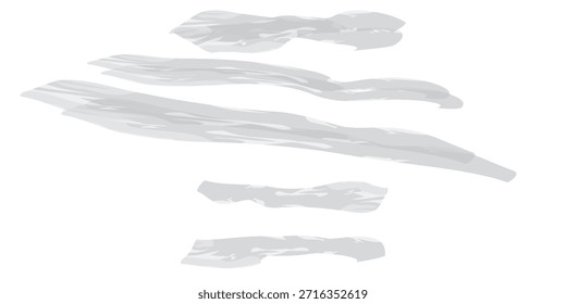 Una colección de varias pinceladas blancas, creando un patrón abstracto y artístico sobre un fondo blanco prístino. Los trazos varían en longitud y grosor, ofreciendo una visual dinámica y texturizada.