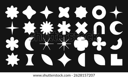Collection of Various White Geometric and Abstract Shapes