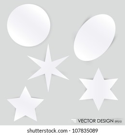 Collection of various white note papers, ready for your message. Vector illustration.