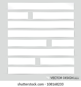 Collection of various white note papers, ready for your message. Vector illustration.
