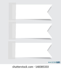 Collection of various white note papers, ready for your message. Vector illustration.