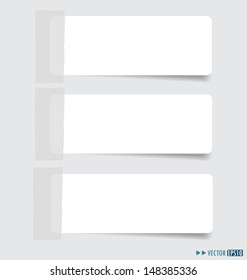 Collection of various white note papers, ready for your message. Vector illustration.