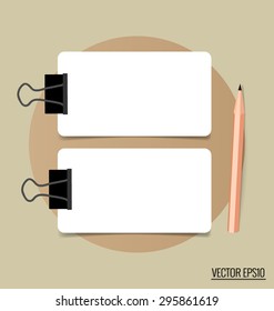 Collection of various white note papers, ready for your message. Vector illustration.