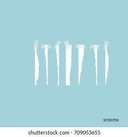 Collection of various white note papers, ready for your message. Vector illustration.