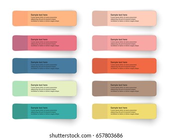 Collection of various white papers, leaves for the label ready for Your message. Vector illustration.