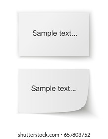 Collection of various white papers, leaves for the label ready for Your message. Vector illustration.