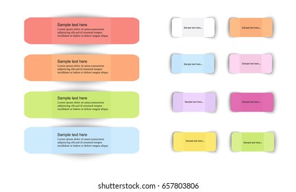 Collection of various white papers, leaves for the label ready for Your message. Vector illustration.