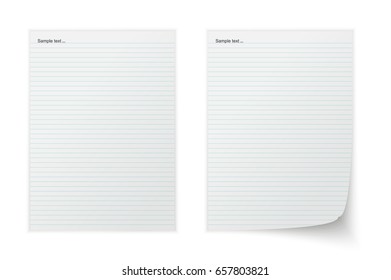 Collection of various white papers, leaves for the label ready for Your message. Vector illustration.