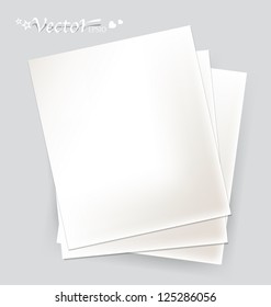 Collection of various white papers, ready for your message. Vector illustration.