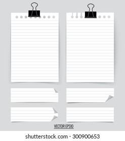 Colección de varios white papers, listos para su mensaje. Ilustración vectorial.