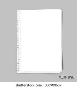 Collection of various white papers, ready for your message. Vector illustration.