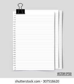 Collection of various white papers, ready for your message. Vector illustration.