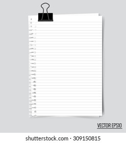 Sammlung verschiedener Whitepaper, bereit für Ihre Nachricht. Vektorgrafik.