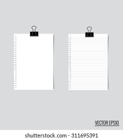 Colección de varios white papers, listos para su mensaje. Ilustración vectorial.