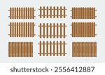 Collection of Various Wooden Fence Designs in an Illustration Format	