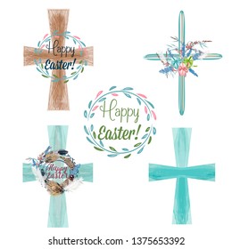 Collection of vecotr Easter crest for design
