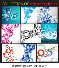 Collection of vector abstract background with colorful circles