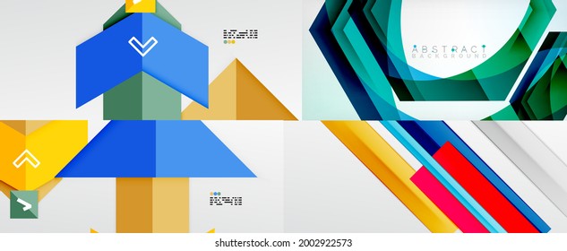 Collection of vector abstract backgrounds. Color lines, shapes
