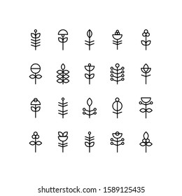 collection of vector abstract flower elements