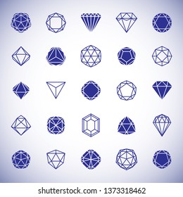 Colección de figuras geométricas abstractas vectoriales mejor utilizadas como un elegante logo comercial. Elemento de diseño de diamantes.