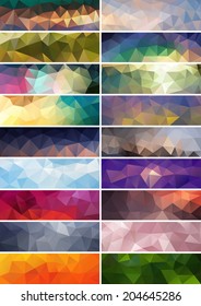 Collection of vector abstract polygonal banners
