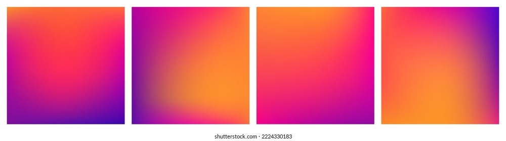 Collection of vector abstract smooth blur backgrounds. Template with color transition, gradient. Backdrops set for your design, wallpaper